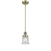 Innovations Small Canton 10" Mini Pendant, Amber/Brass/Seed Bell - 201S-AB-G184S