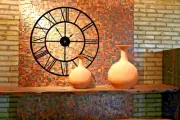 HUGE Handmade Wall Clock Wrought Iron Roman Numerals Black Wall Clock - 91cm