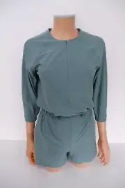 Lululemon BRAND NEW Womens High Neck Zip Short Romper Size 0 Uk 4-6 Green £118