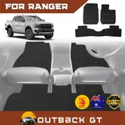 6D Diamond Car Floor Mats for Ford Ranger 2018-2022 (PX3 Dual Cab Ute) Full Set - Heavy Duty Carpet Liner