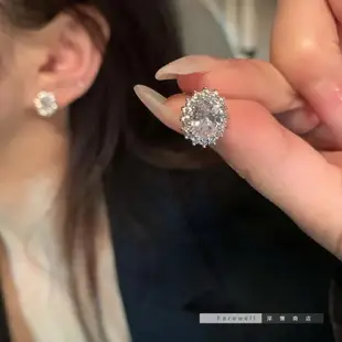 小眾設計感女925銀飾品鋯石耳環