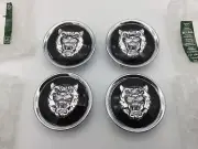 GENUINE JAGUAR BLACK & SILVER ALLOY WHEEL CENTRE CAP BADGES NEW MXD6249CA NEW