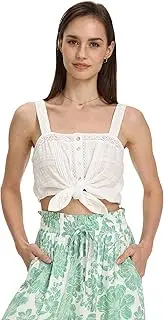 [Heychic] Women's Lace Singlet Shell Buttons Tank Cami top Adjustable Shoulder Straps Cami top