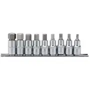 Draper Metric Hex Socket Bit Set 1/2" Sq Dr 55mm 9 Piece H6 to H19 16307
