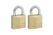 Master Lock Solid Brass Padlocks Single Lever (Multi Colour) (20mm 3-Pin Keyed Alike x 2)