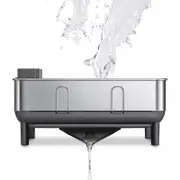 Compact Steel Frame Dish Drying Rack with Swivel Spout Drain