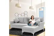 Sarantino Linen Corner Sofa Couch Lounge L-shape w/ Left Chaise L.Grey