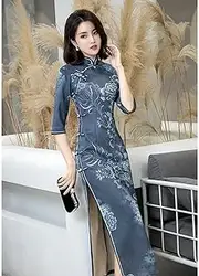 [JIMINISO] Republic of China Style Retro Long Temperament High-end Elegant Seven-Point Sleeve Improved Cheongsam
