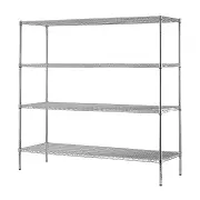 Modular Chrome Wire Storage Shelf 1500 x 600 x 1800 Steel Shelving