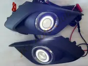 For 2014-2016 Mazda 3 LED COB Angel Eye Ring DRL Bumper Fog Lights Switch Kit
