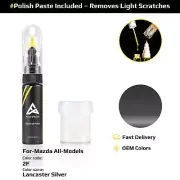 Touch Up Paint For Mazda All Models 2F Lancaster Silver With Polish Paste