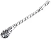 Dependable Stainless Steel Yerba Mate Tea Gourd Bombilla Drinking Straw Filtered Spoon Filter Stirrer Silver