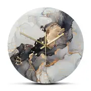 Abstract Alcohol Ink Printed Wall Clock Modern Art Marble Texture Silent Quartz