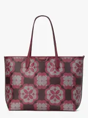 Oversized Spade Flower Monogram Coated Canvas Sutton Large Tote