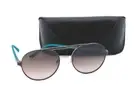 Guess GU3028 49F Matte Brown & Teal Round Sunglasses w/ Gradient Brown Lenses