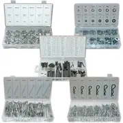 Assortment Kit Roll Pin Hitch Cotter Split R Pins Wing Nut Flat Spring Washer
