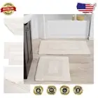Elegant High Pile Bath Mat Set - 2-Piece Cotton Rugs for Ultimate Comfort