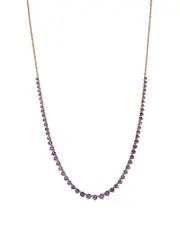 Bloomingdale's Fine Collection Amethyst Adjustable Tennis Necklace in 14K Yellow Gold, 14-17