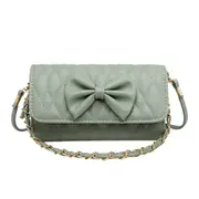 Fashion Bowknot Lattice Pattern Crossbody Handbags Tote Women Elegant PU Leather Underarm Shoulder Messenger Satchel
