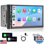 Wireless Upgrade Double Din Car Radio,Wireless CarPlay and Android Auto, Blue