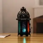 Metal Candle Holder Transparent Glass Candle Lantern Coffee shop