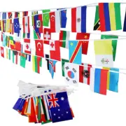 International 100 Countries String Flag Bunting Pennant Banner 82 Feet Festival