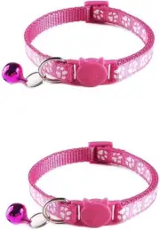 2 Pack Cat Collars Safety Collar With Quick Release Break Away Buckle and Bel...