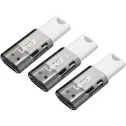 Lexar JumpDrive S60 64GB USB 2.0 Type A Flash Drive Grey/White 3/Pack