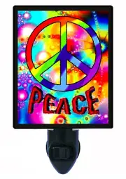 Peace Sign Decorative Photo Night Light, Peace, 60s, Psychedelic