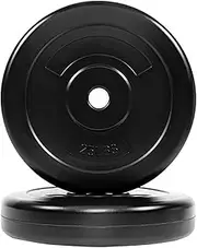 Fitvids Vinyl Standard 1-Inch Plate Weight Plate for Strength Training and Weightlifting, 25-Pound, Pair
