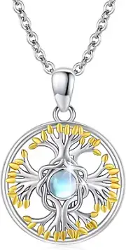 Moonstone Tree of Life Necklace 925 Sterling Silver Moonstone Tree of Life Penda