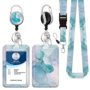 ID Badge Holder with LanyardRetractable Badge Reel with Swivel Belt Clip Key