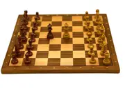 Deluxe 38*38*1.2cm Chess Set Walnut Wooden Timber Unfolding Board with Gloss Pieces