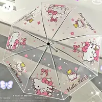 在飛比找蝦皮購物優惠-【台灣出貨】Hello Kitty凱蒂貓透明雨傘自動可愛高顏
