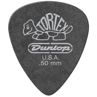 Dunlop 488P50 Tortex Pitch Black Standard Guitar Picks, .50mm, 12-Pack