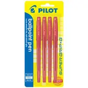 Pilot Super Grip G Ballpoint Pen 1.0mm Red 4 Pack