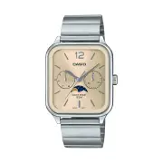 Casio Analogue Moon Phase 50M Water Resistant Gold Face Stainless Steel Band MTPM305D-9A