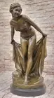 Art Deco Bronze Statue of a Sensuous Woman in the Shower Bathroom Decor