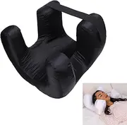 Face Pillow, Silk Fabric Memory Foam Soft Cushioning, Ergonomic Beauty Pillow for Back Sleep, Anti Wrinkle Pillow, Back Sleep Training Pillow (Black)