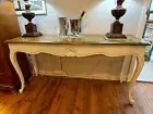 French Provincial Louis XV Style Console Table / Side Table in Oak, White