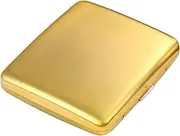 [Lorxilar] Cigarette Case Metal Retro Cigarette Box Double Sided Spring Clip Open Pocket Holder for 20 Cigarettes,One Size,Gold