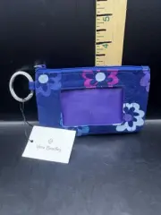 New With Tags Vera Bradley Zip ID Case / Coin Purse Keychain -ELLIE FLOWERS