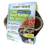 Seed Starter Kit Natural Fiber 7 Pot Reusable Tray with Easy Push Bottom