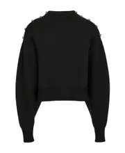 Decorative button sweater M Black