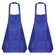 2pCs Kitchen Cooking Aprons Art Aprons Pottery Artist and Painting Apron Blue