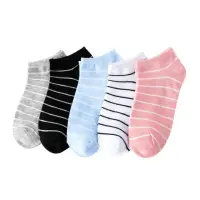 在飛比找momo購物網優惠-【小麥購物】條紋短襪(學生襪 男襪 女襪 棉襪 舒適 透氣 