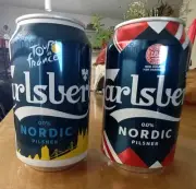 2 Carlsberg Beer Can Nordic Plisner limited edition 0% alcohol
