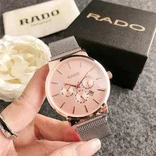 Rado 男女時尚商務合金錶殼鋼錶帶手錶石英禮物