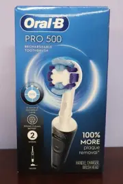 NEW SEALED Oral-B Pro 500 Black Rechargeable Toothbrush 2 Cleaning Modes & Timer