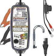 Optimate 4 Quad Program, TM631, Gold Series: 9-Step 12V / 12.8V 1.25A Sealed Battery Saving Charger & maintainer